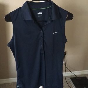 Nike dri fit no sleeve golf shirt